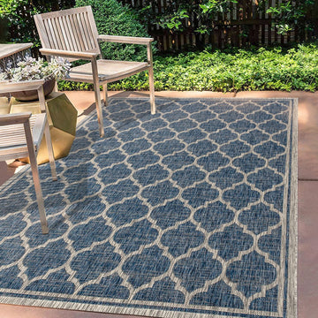 Trebol Moroccan Trellis Textured Weave Indoor/outdoor Area Rug